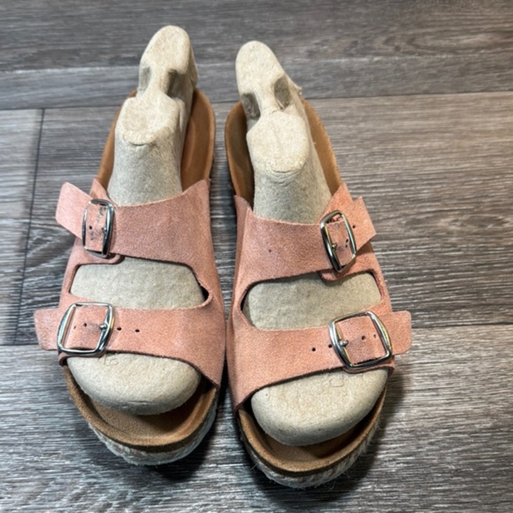 Yokono pink leather sandals woman’s size 9.5 (s33)